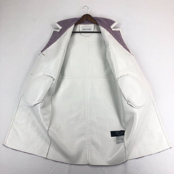 Stand Studio Women's Size 36 (US 4) Pale Iris Purple White Kenzie Coat MRSR $995 - Picture 9 of 13